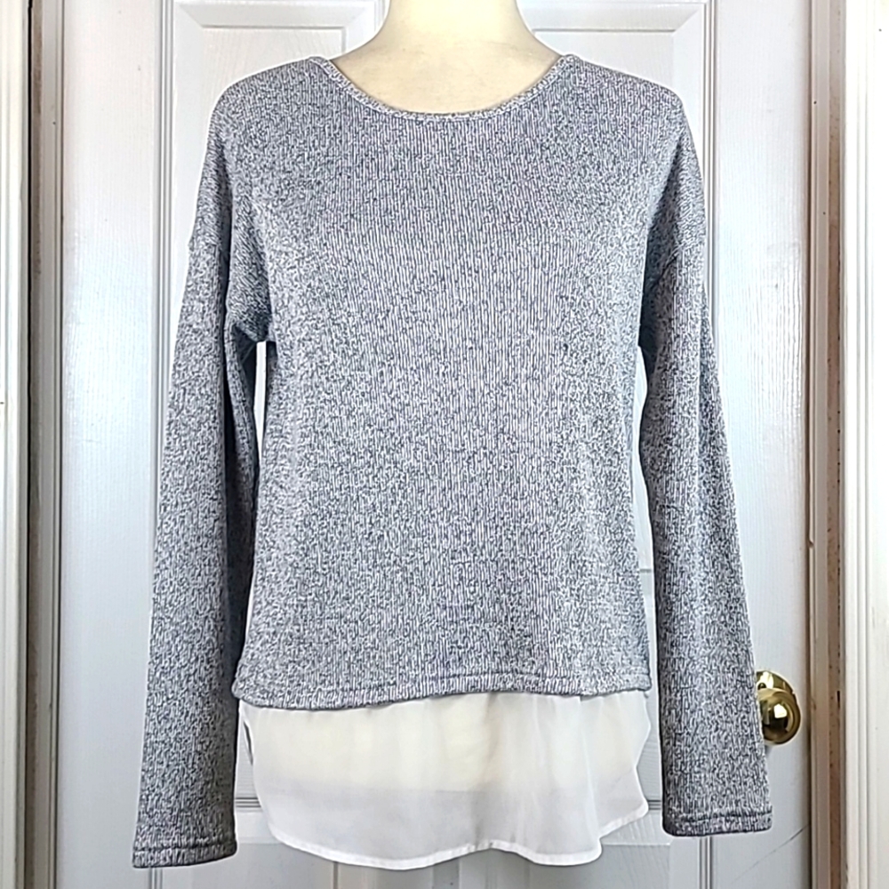 Lulu's Chiffon Hem Sweater